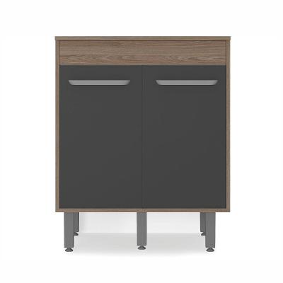 Balcão De Cozinha Barcelona Com Tampo 2 Portas 70 Cm Carvalho Oak-grafite Carvalho Oak-grafite