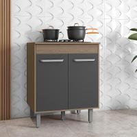 Balcão De Cozinha Barcelona Com Tampo 2 Portas 70 Cm Carvalho Oak-grafite Carvalho Oak-grafite - 2