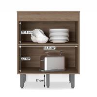 Balcão De Cozinha Barcelona Com Tampo 2 Portas 70 Cm Carvalho Oak-grafite Carvalho Oak-grafite - 3