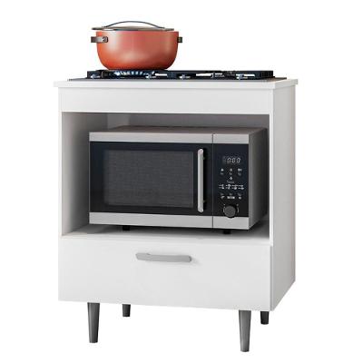 Balcão Cozinha Para Cooktop Alecrim Com 1 Gaveta Branco Branco