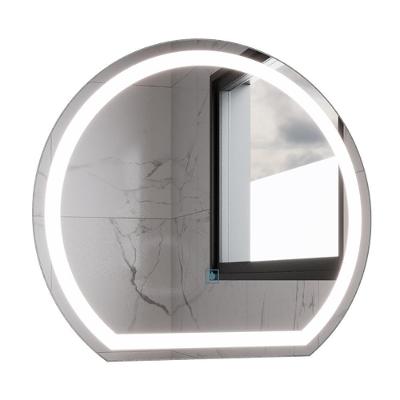 Espelho Redondo Com Led 45x50cm Touch Bivolt Moderno Led Multicolor