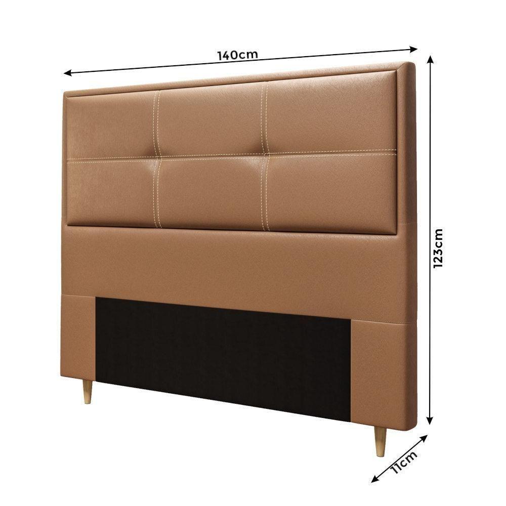 Cabeceira Casal Estofada Dobuê Monte Carlo Caramelo - 3