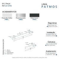 Kit Acessório De Banheiro Alto Brilho 3 Peças Grego Metal 2010pm - 6