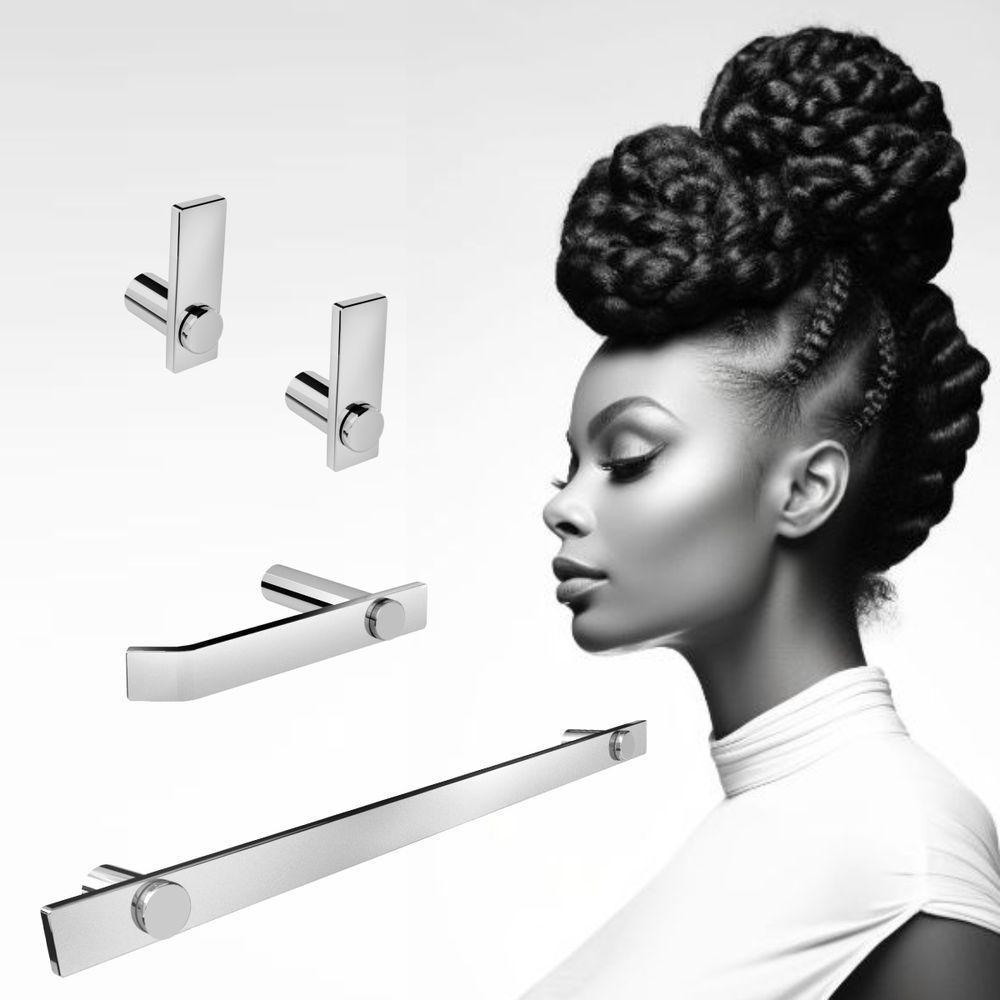 Kit Acessórios Banheiro Escovado 4 Peças Grego Metal 2050pm - 2