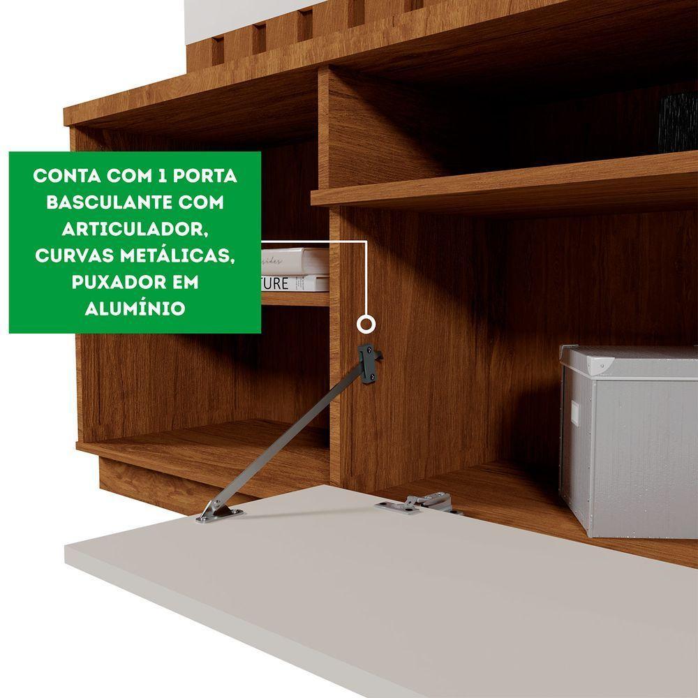 Home Rack Painel Diamantina Sala Para Tv De 60 Polegadas Amendoa Com Off White - 3
