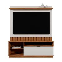 Home Rack Painel Diamantina Sala Para Tv De 60 Polegadas Amendoa Com Off White - 1