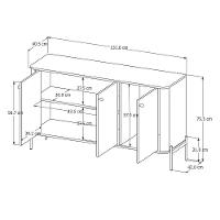 Buffet Aparador Tucupi Off White Com Nature Pe Dourado - Moveis Jb - 6