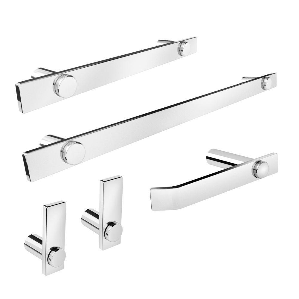 Kit De Acessórios Para Banheiro Alto Brilho 5 Peças 2070pm - 1