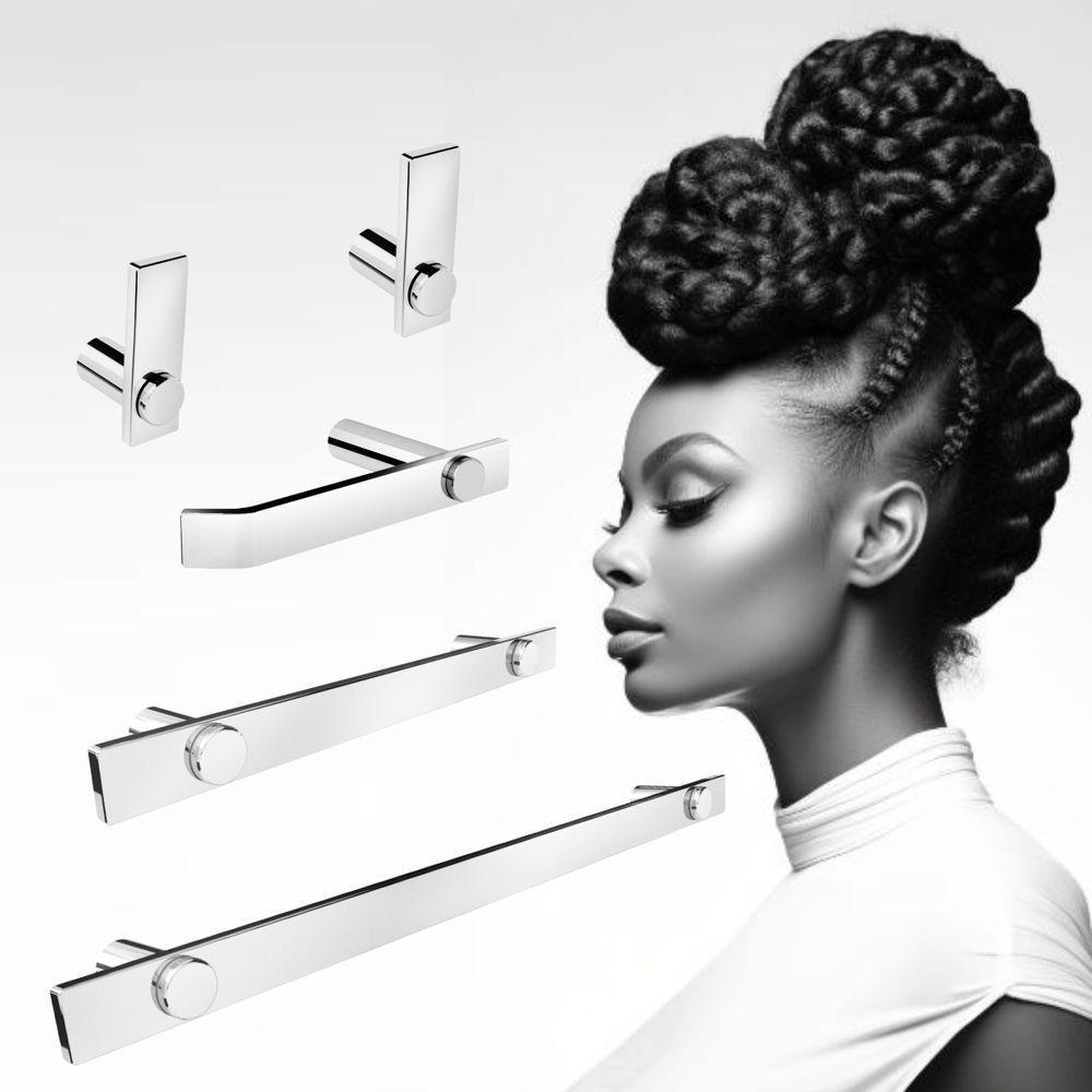 Kit De Acessórios Para Banheiro Alto Brilho 5 Peças 2070pm - 2