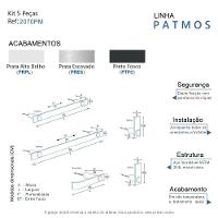 Kit De Acessórios Para Banheiro Alto Brilho 5 Peças 2070pm - 8