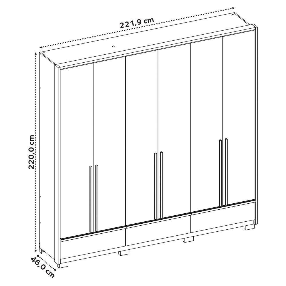Guarda-roupa Nt 6035 Freijo Com Off White - Notavel - 6