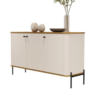 Buffet Aparador Tucupi Off White Com Nature Pe Preto - Moveis Jb