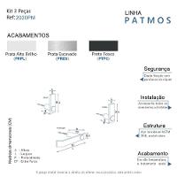 Kit Acessórios Para Banheiro Preto Fosco 3 Peças Grego Metal 2020pm - 6