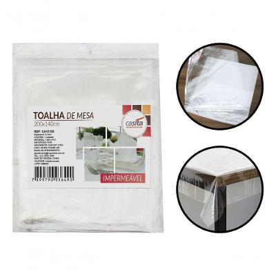 Toalha De Mesa Plástico Transparente Retangular 6 Lugares P
