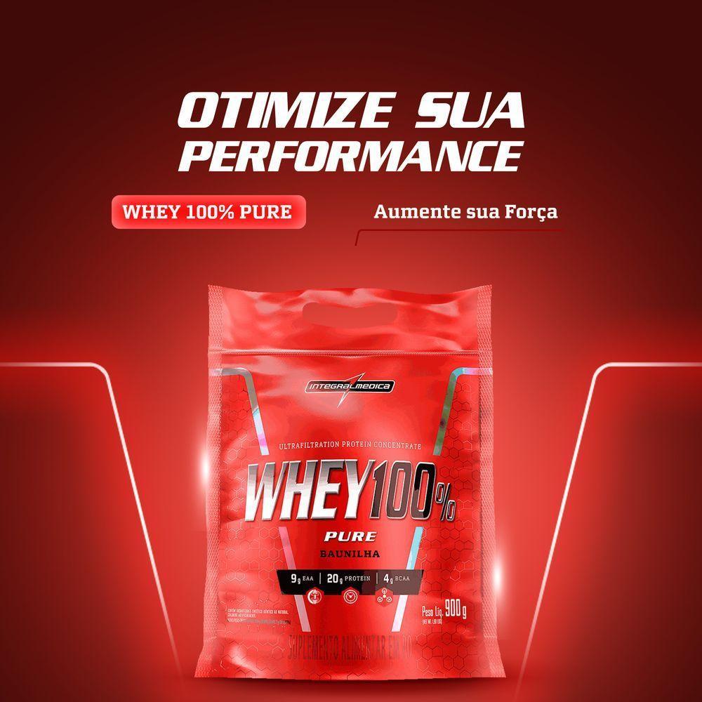 Proteína Concentrada Integralmedica Whey 100% Pure 900g Baunilha - 2