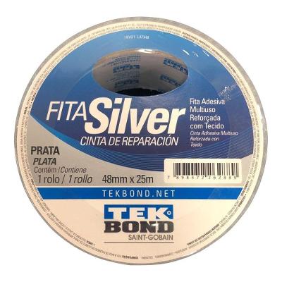 Fita Adesiva Reforçada Silver Tape Prata 48mmx25m Tekbond