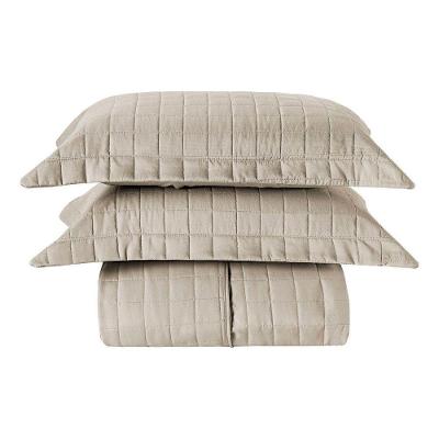 Cobre Leito Matelassê Percal 300 Fios Basic King 03 Peças 100% Poliéster - Bege