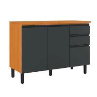 Balcão De Cozinha Itatiaia Cinamomo E Grafite Em Madeira 120cm Namur - 1