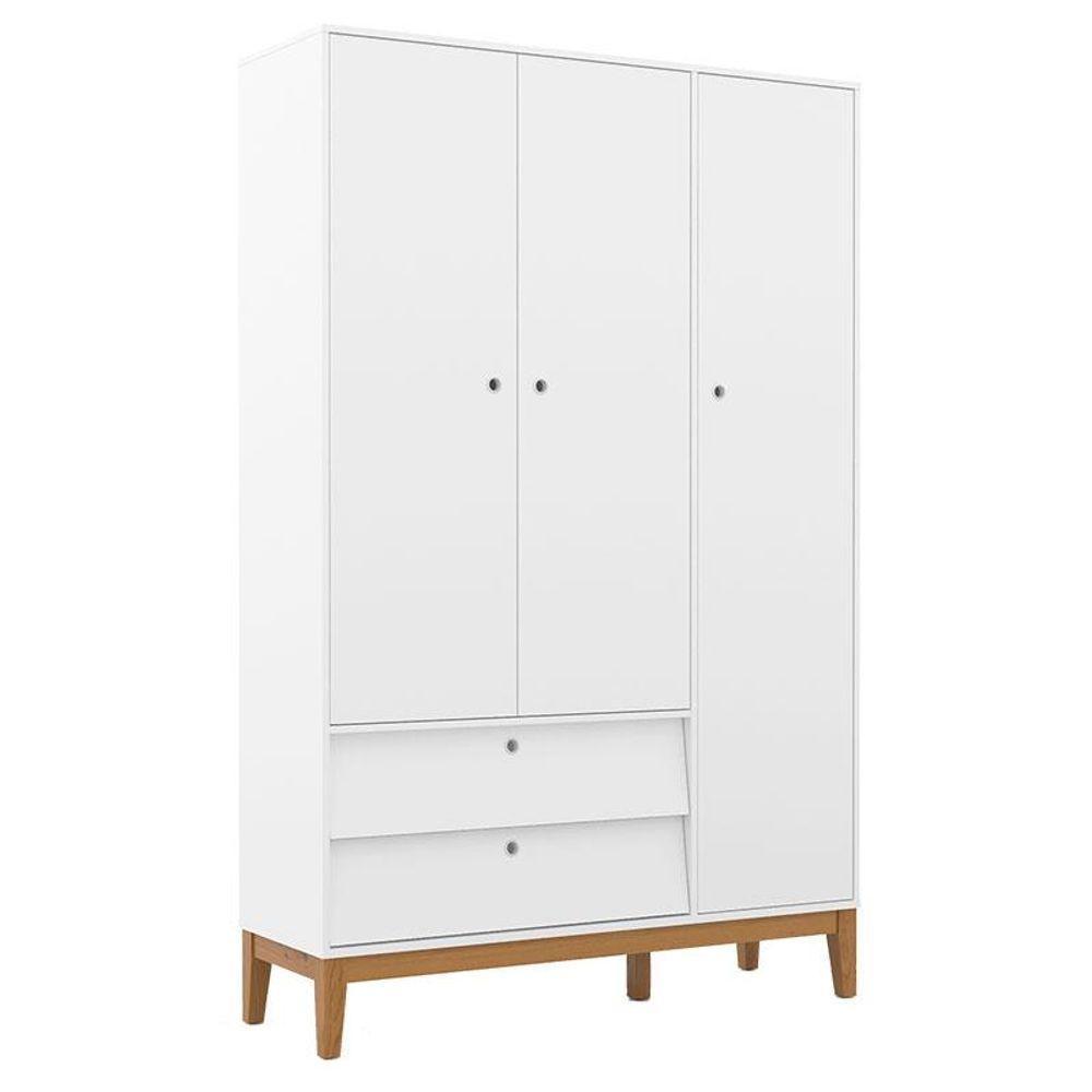 Quarto De Bebe Unique 3 Portas Com Cômoda Sapateira Branco Soft Eco Wood E Colchão Gazin - Matic - 3