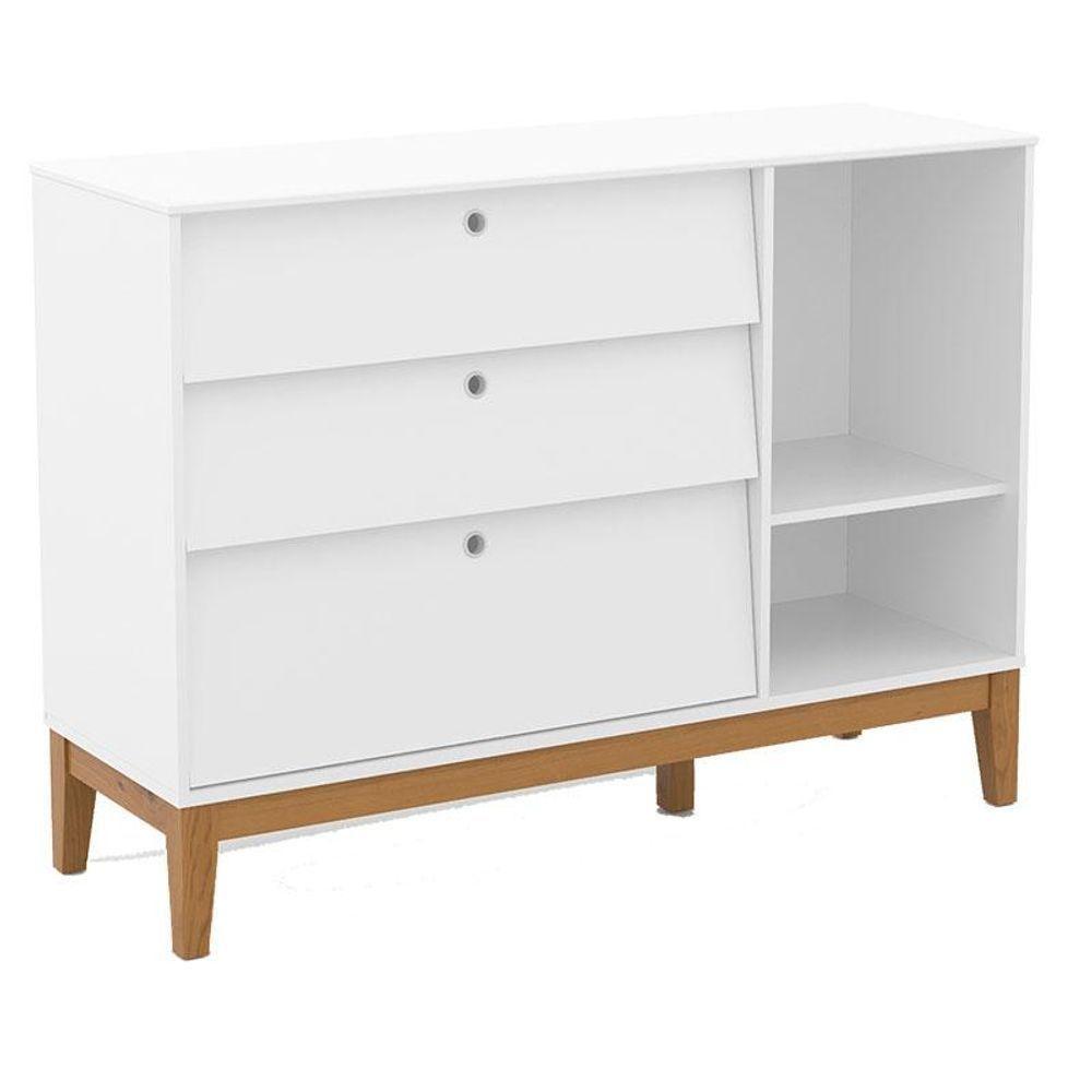 Quarto De Bebe Unique 3 Portas Com Cômoda Sapateira Branco Soft Eco Wood E Colchão Gazin - Matic - 4