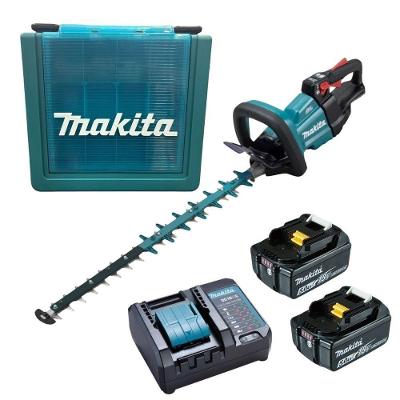 Kit Aparador De Cerca Viva à Baterias + 2 Bateria 18v 5ah + Carregador Dc18wc Bivolt + Maleta Makita