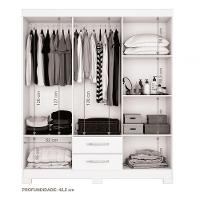 Guarda-roupa 6 Portas Nt 5130 Rosa - Notável - 5