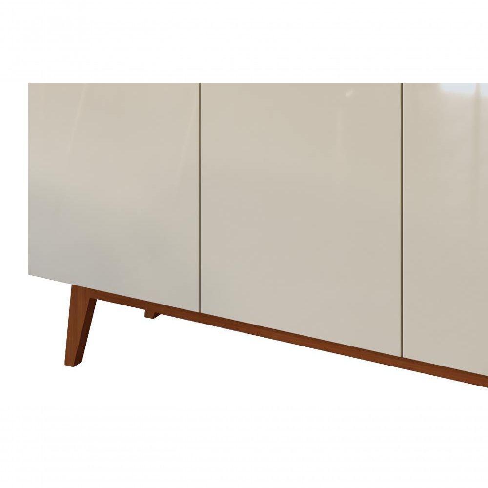 Buffet Aparador Ares 3 Portas Off White Com Nature - Moveisaqui - 3