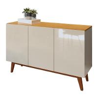 Buffet Aparador Ares 3 Portas Off White Com Nature - Moveisaqui - 1