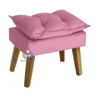 Poltrona/cadeira Decorativa E Puff Glamour Com Pés Quadrado Rosê - 3