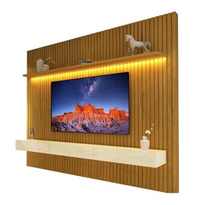 Home Suspenso 2.3 Ripado Com Led Nobre Naturale Com Off White - Gelius Móveis