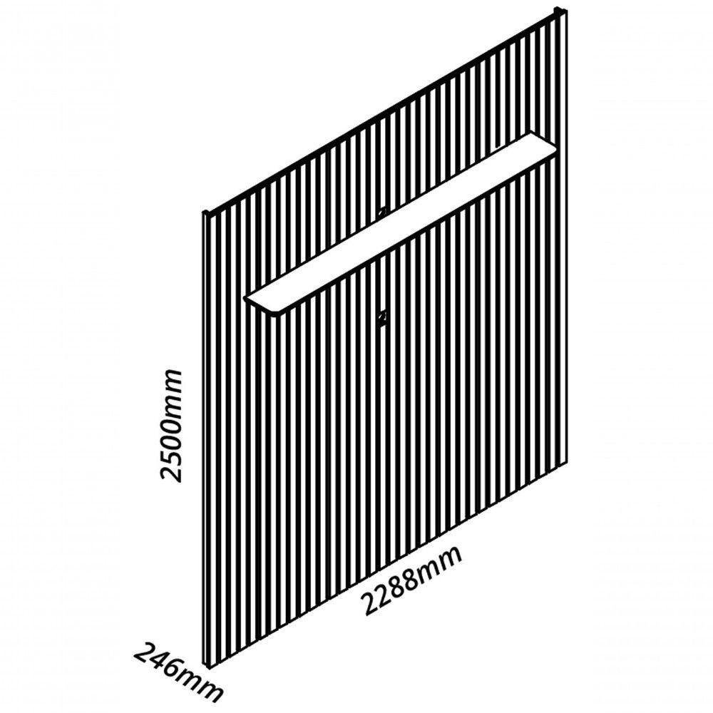 Painel Para Tv 2.3 Ripado Com Led Nobre Cinza - Gelius Móveis - 3