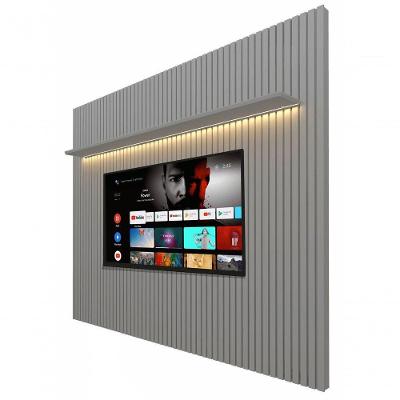 Painel Para Tv 2.3 Ripado Com Led Nobre Cinza - Gelius Móveis
