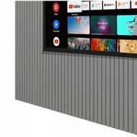 Painel Para Tv 2.3 Ripado Com Led Nobre Cinza - Gelius Móveis