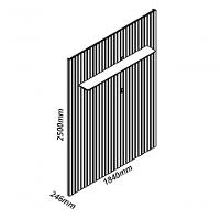 Rack Retrô Com Painel 1.85 Ripado Com Led Nobre Naturale Com Off White - Gelius Móveis - 6