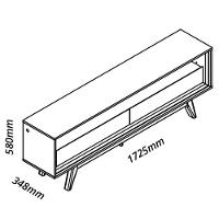 Rack Retrô Com Painel 1.85 Ripado Com Led Nobre Naturale Com Off White - Gelius Móveis - 7