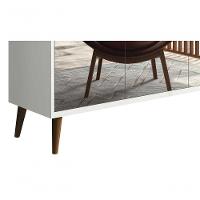 Balcao Buffet Retrô Com Espelho Delta 4 Portas Branco Gloss - Moveisaqui