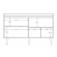 Balcao Buffet Retrô Com Espelho Delta 4 Portas Branco Gloss - Moveisaqui - 6