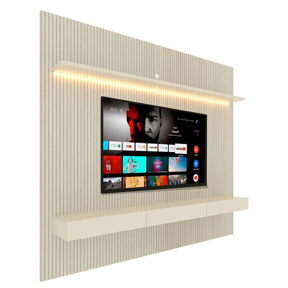 Home Suspenso Requinte 2.2 Ripado Com Led Off White - Gelius Móveis - 1