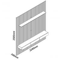 Home Suspenso Requinte 2.2 Ripado Com Led Off White - Gelius Móveis - 6