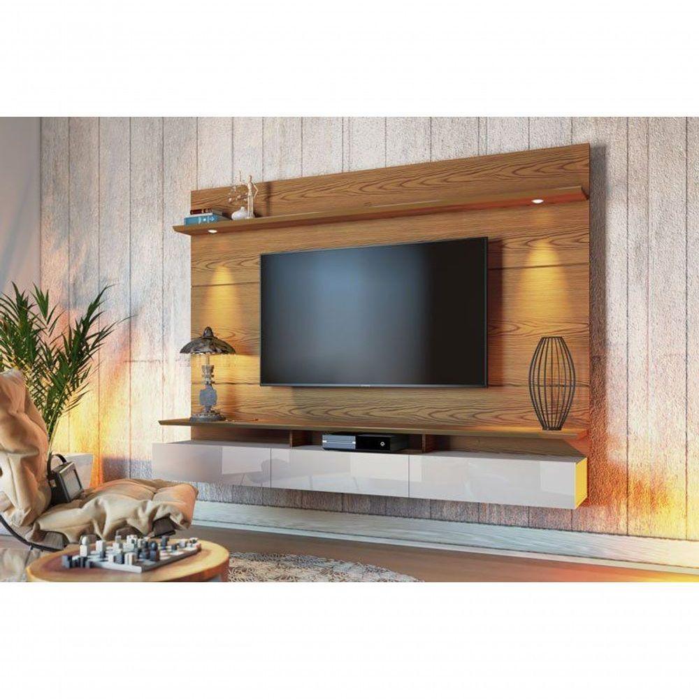 Home Suspenso Decore Led 2.2 Freijó Com Off White - Imcal Móveis - 2