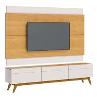 Rack Com Painel Classic 3g 2.2 Nature Com Off White - Imcal Móveis - 2