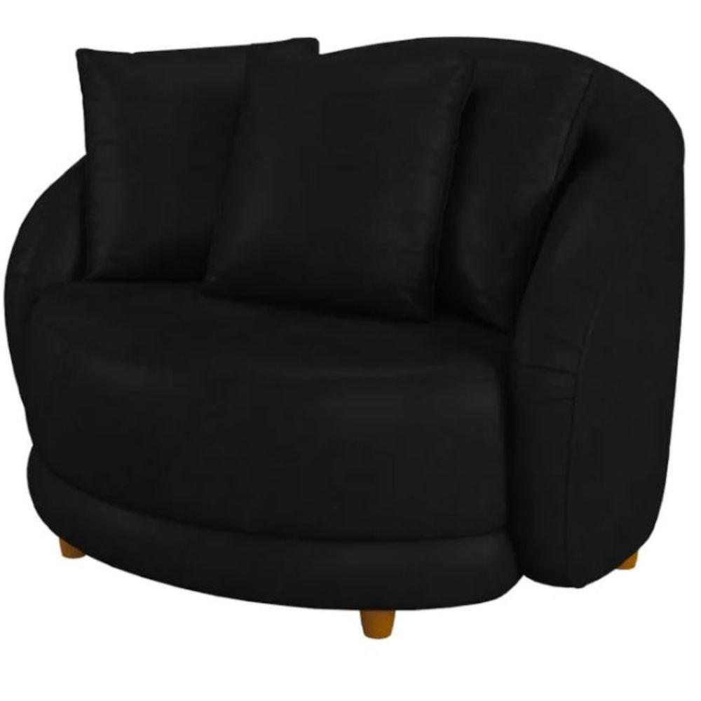 Poltrona Seraphina Pé Palito Em Madeira Tingida - élpis Móveis Preta - 2