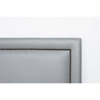 Cabeceira Casal Reta Luxo 140x60 Courino Cinza - Tachas Fumê - 3