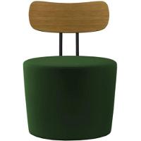 Poltrona Eclipse Redonda Com Encosto De Madeira - élpis Móveis Verde