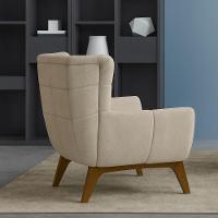 Poltrona Lorena Pés Em Madeira Tingida- élpis Móveis Bege - 1