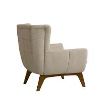 Poltrona Lorena Pés Em Madeira Tingida- élpis Móveis Bege - 3