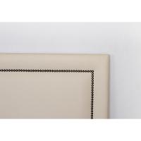 Cabeceira Casal Reta Luxo 140x60 Courino Off White - Tachas Fumê - 3