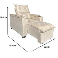 Poltrona Retrátil Reclinável Alexa Com Usb E Porta Copos - élpis Móveis Bege - 2