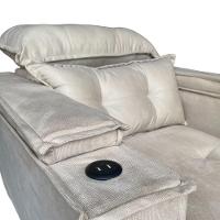 Poltrona Retrátil Reclinável Alexa Com Usb E Porta Copos - élpis Móveis Bege