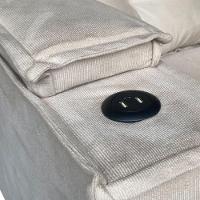 Poltrona Retrátil Reclinável Alexa Com Usb E Porta Copos - élpis Móveis Bege - 5